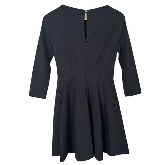 Kate Spade Size 2 Boat Neck Ponte Dress Womens Fit Flare Side Pockets, Black - Picture 5 of 9